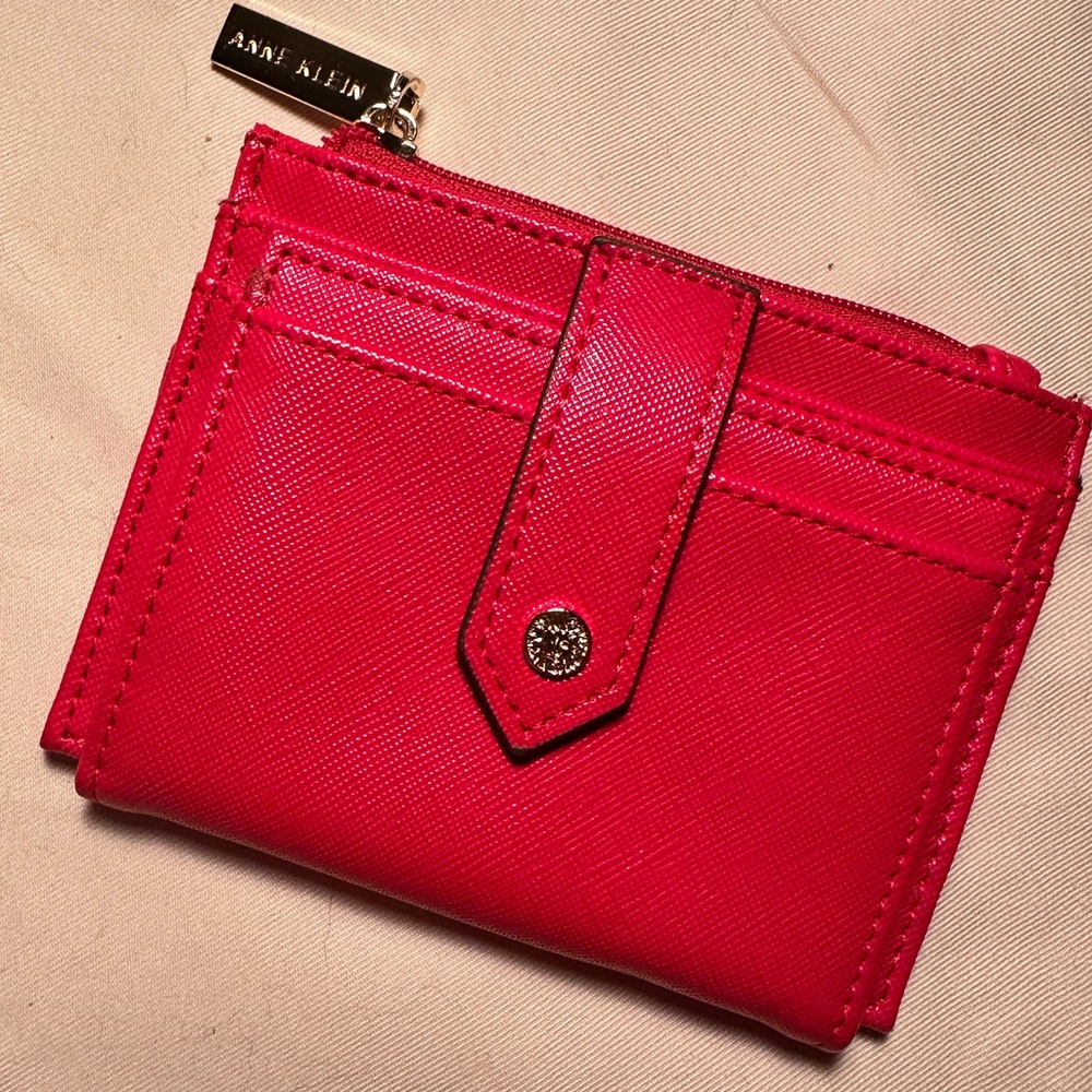 Anne Klein red polyester wallet - NWOT
